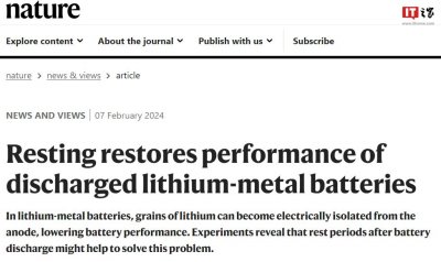 ​锂金属电池如何简单提高循环寿命？耗尽电量静置几个小时即可