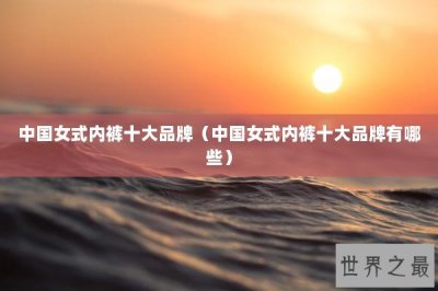 ​中国女式内裤十大品牌（中国女式内裤十大品牌有哪些）
