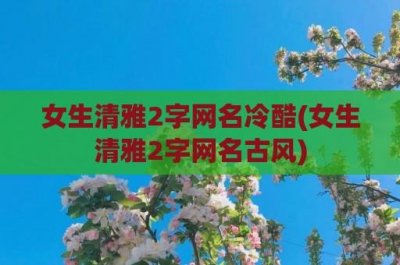 ​女生清雅2字网名冷酷(女生清雅2字网名古风)