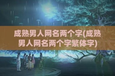 ​成熟男人网名两个字(成熟男人网名两个字繁体字)