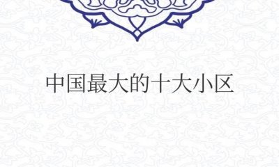 ​中国最大的十大小区排名（分别叫什么名字）
