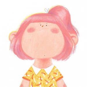 ​油画棒 插画｜一组超萌的大饼脸小孩 保存了跟小朋友一起画吧