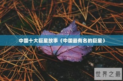 ​中国十大巨星故事（中国最有名的巨星）
