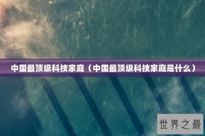 ​中国最顶级科技家庭（中国最顶级科技家庭是什么）