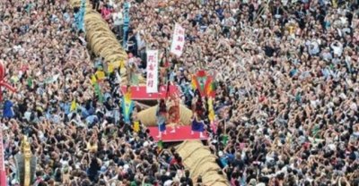 ​世界最大型拔河比赛，绳重43吨2万人参加，上前一看激动万分