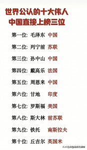 ​世界上公认的十大伟人，终于有人整理好了，我国一共有三位上榜。