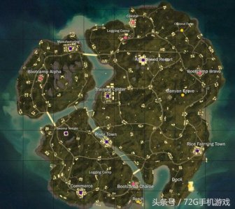 ​《绝地求生》海岛地图资源分布及跳伞位置推荐