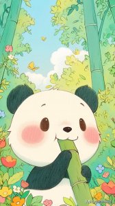 ​可爱的熊猫手机壁纸来了