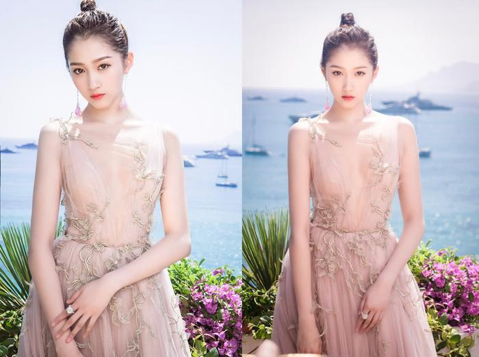 关晓彤红毯未修图真是小仙女，可却被腋下赘肉抢镜？精修都救不了